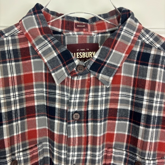 Alesbury NWOT Plaid Button-Up Flannel Collared Shirt Regular Fit Long Sleeve L - Picture 3 of 8